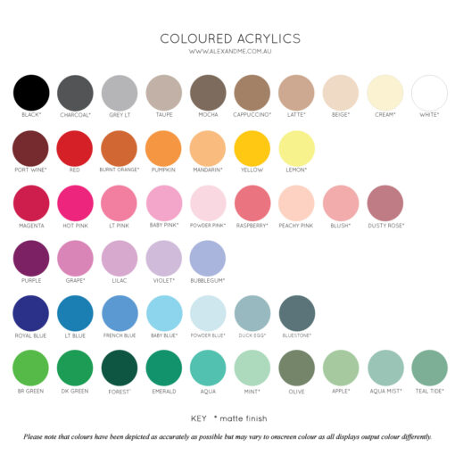 Acrylic Colour Range