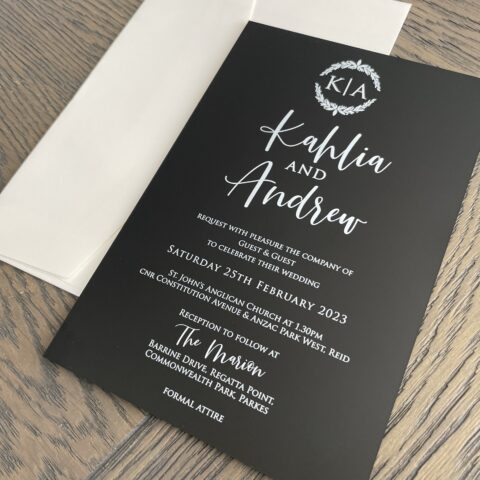 Black Acrylic Invitation