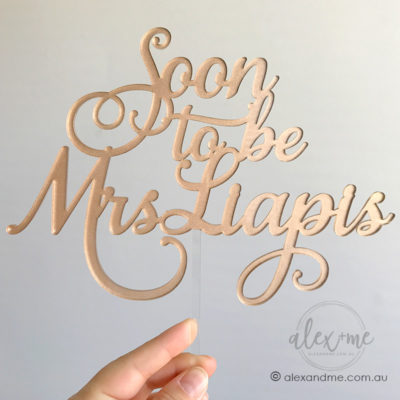 Rose gold cake toppers