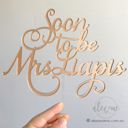 Rose gold cake toppers